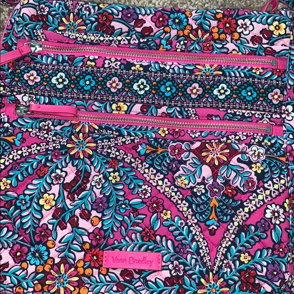 vera bradley triple zip hipster crossbody bag
